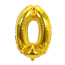 Load image into Gallery viewer, Gold Sliver 32 inch  0-9  Large Helium Digital Air Ballons Foil Children Festival Birthday Party for Kids Cartoon Hat Toys